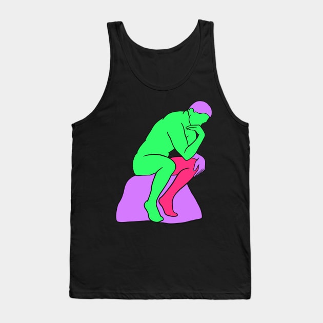 The Thinker - Vaporwave 80s Colors Tank Top by isstgeschichte